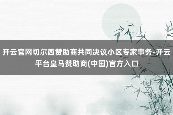 开云官网切尔西赞助商共同决议小区专家事务-开云平台皇马赞助商(中国)官方入口