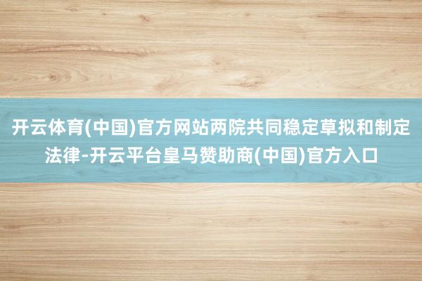 开云体育(中国)官方网站两院共同稳定草拟和制定法律-开云平台皇马赞助商(中国)官方入口